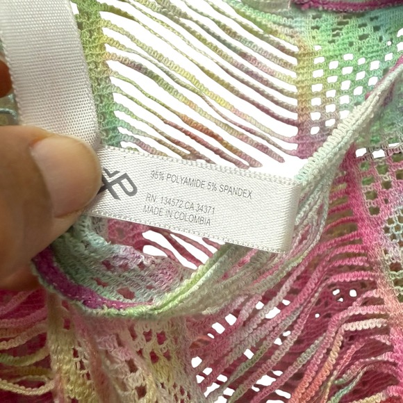 PILYQ PQ Rainbow Tie Dye Crochet Fringe Dress Colorful Cover Up‎ Size Small - Picture 8 of 8